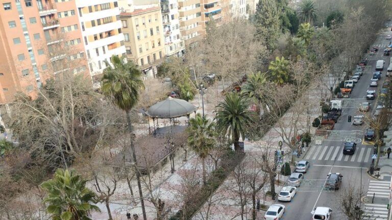 caravana de protesta en coche de empresarios cacerenos a su paso por la avenida de espana