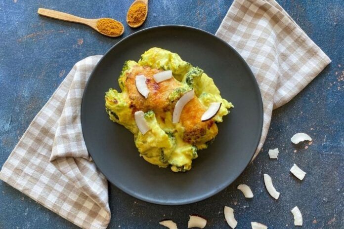 brocoli con bechamel de curry