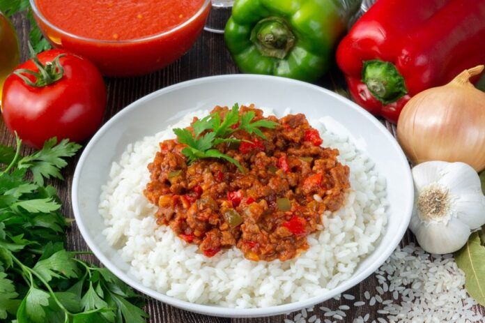 arroz con carne picada