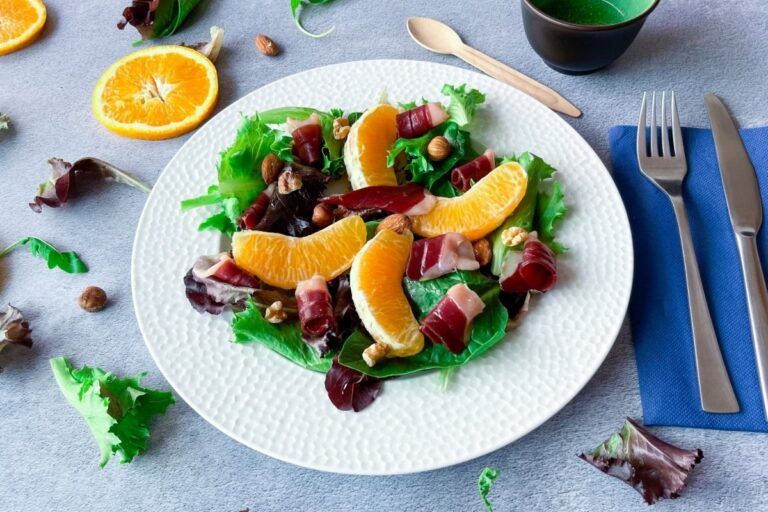 ensalada de jamon de pato y naranja