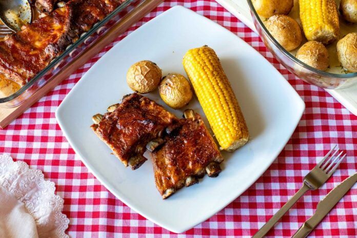 presentacion principal de las costillas de cerdo al horno