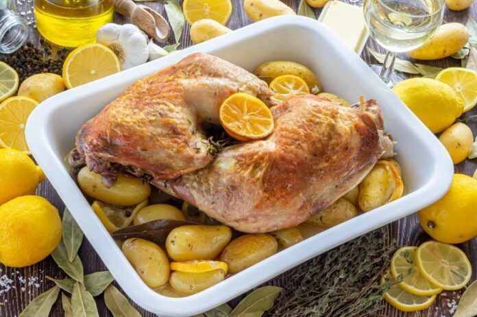 pavo asado al horno con limon