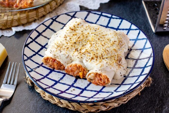 canelones de atun con tomate y huevo