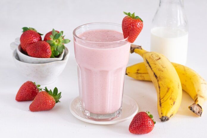 batido de fresa y platano