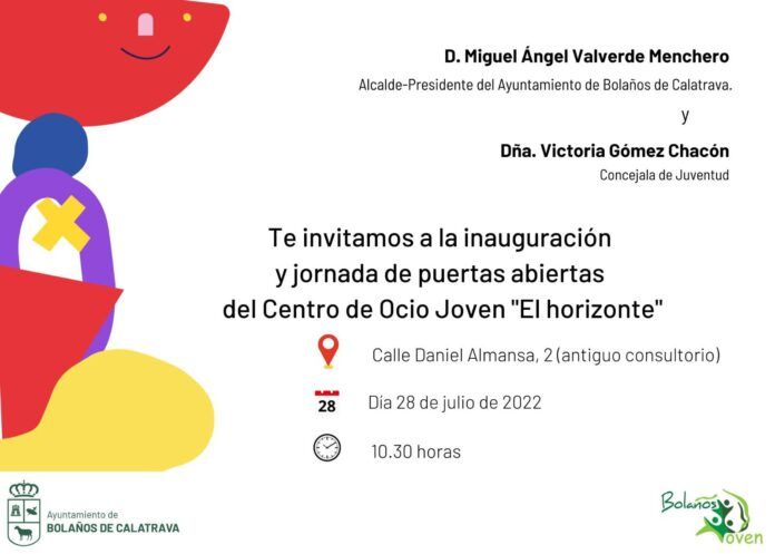 Invitacion Inauguracion Centro de Ocio Joven El Horizonte. Bolanos de Cva. 2022