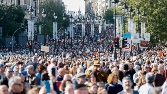 vista multitudinaria manifestacion sanidad publica madrid