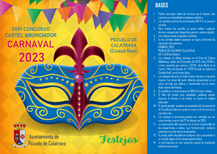 XXVI Concurso Cartel Anunciador Carnaval 2023 Pozuelo de Calatrava