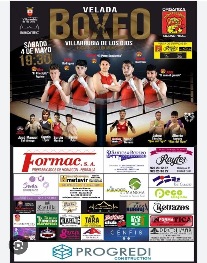 Cartel. Primera Velada de Boxeo Villarrubia de los Ojos