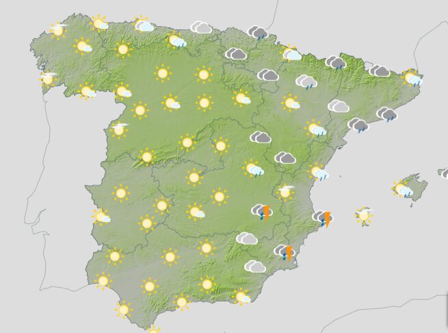 predicción meteorológica España 14 de agosto de 2024