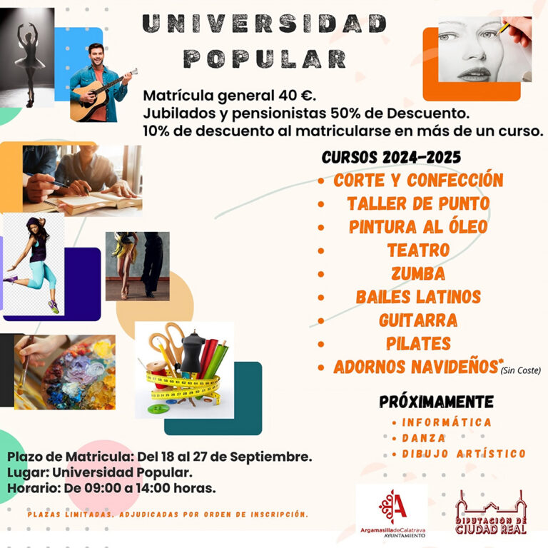 Pasquín con la oferta de actividades