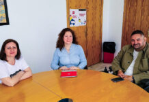 Céspedes, Lara y Gijón, durante la reunión