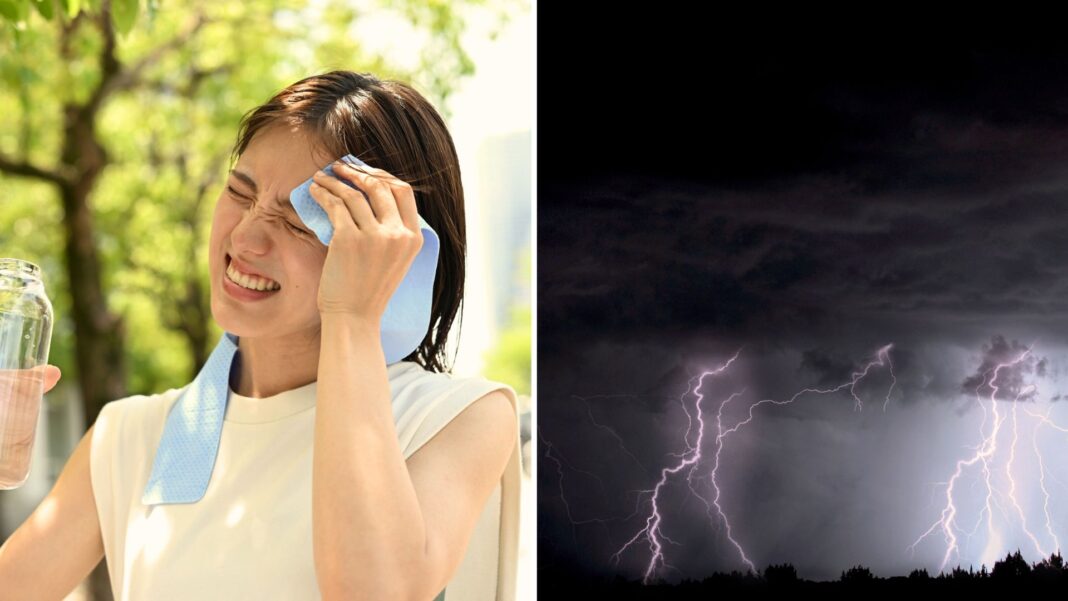 calor y tormentas
