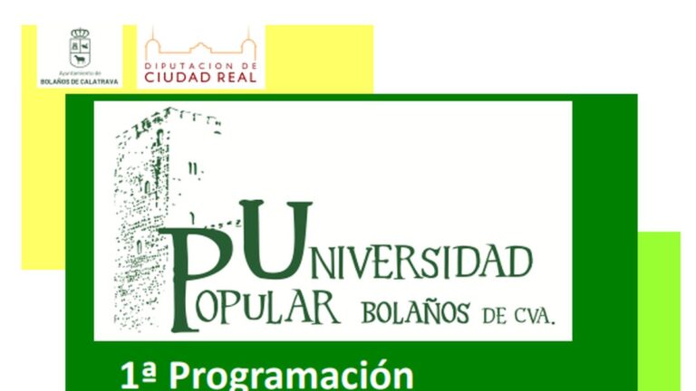Cartel con talleres y fechas de inscripción de la Universidad Popular de Bolaños para el otoño 2025