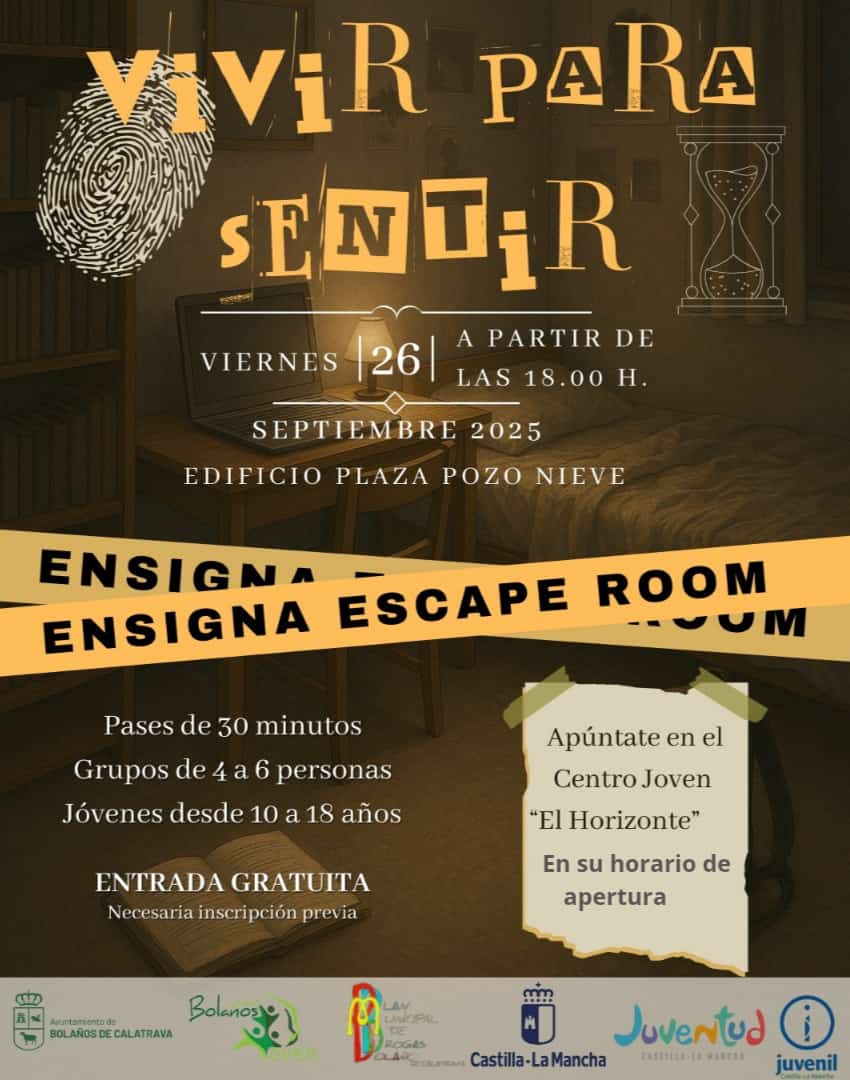 Escape Room gratuito para jóvenes en Bolaños con la experiencia “Vivir para sentir” 1 WhatsApp Image 2025 09 23 at 11.37.37