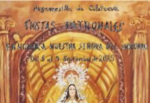 cartel con que maria jesus munoz munoz anuncia las fiestas patronales de este ano en argamasilla de calatrava