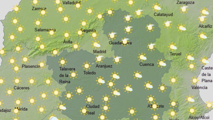cielos despejados con nubes altas y temperaturas en ascenso en castilla la mancha el 25 de septiembre de 2025