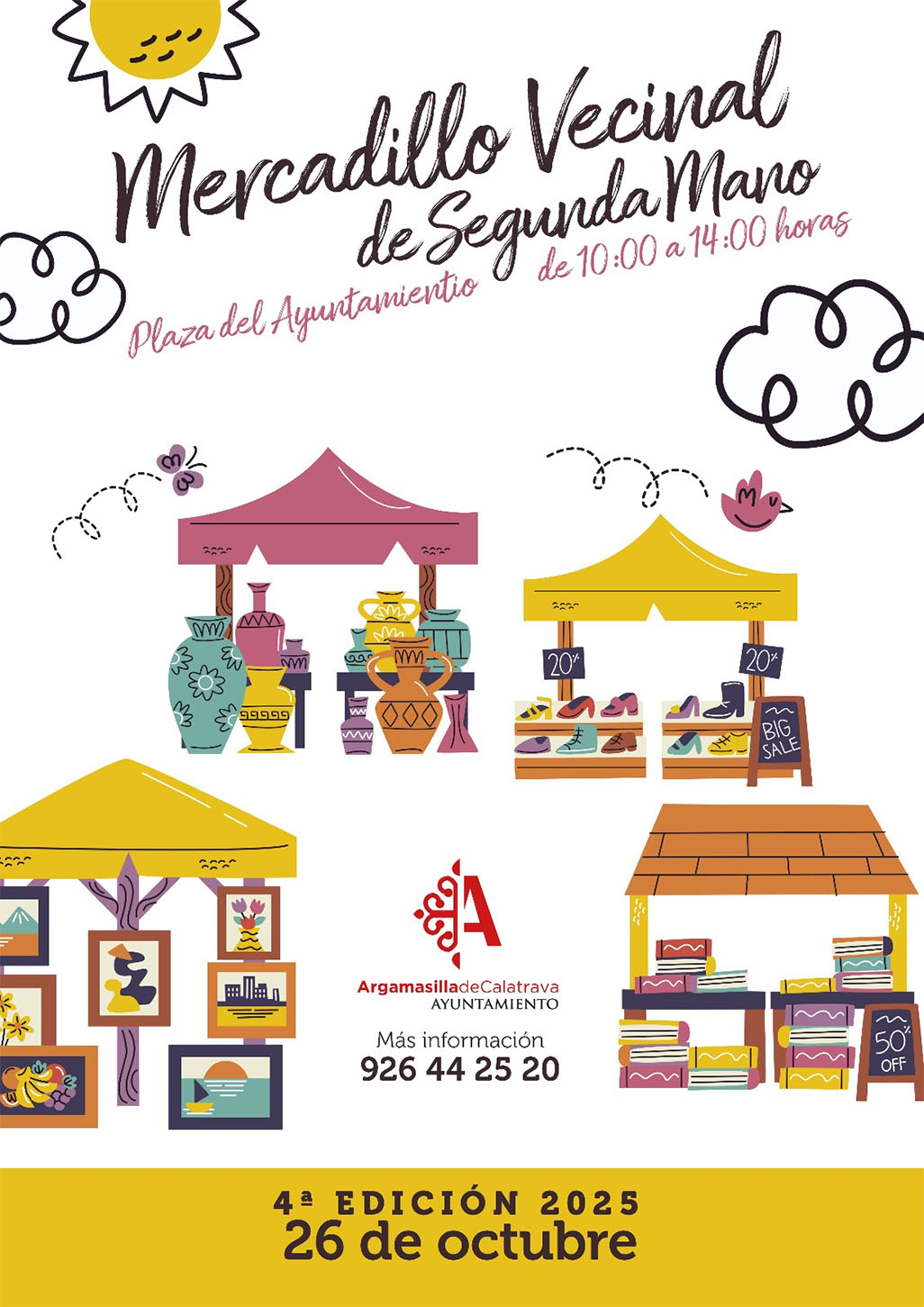 Cartel de la cuarta convocatoria del mercadillo de segunda mano
