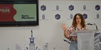 Sara Martínez durante la rueda de prensa sobre el Plan Municipal de Vivienda