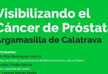 cartel de visibilizando el cancer de prostata en la bodega de argamasilla de calatrava