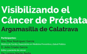 cartel de visibilizando el cancer de prostata en la bodega de argamasilla de calatrava