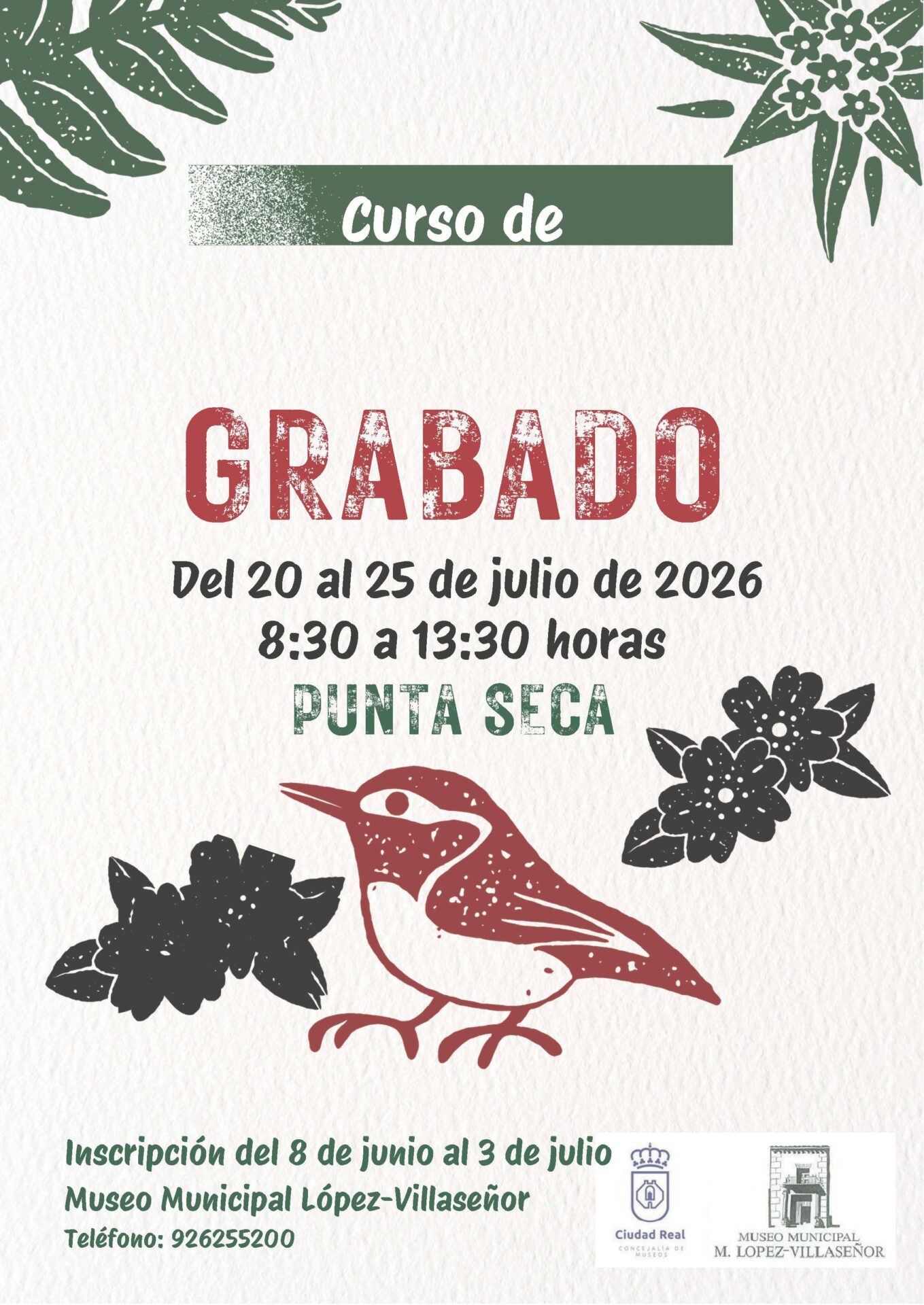 Ciudad Real abre sus cursos de arte de verano 1 2. CARTEL Taller de Grabado 2026