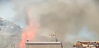 ULTIMO MOMENTO: Incendio de pastos en la variante de Puertollano cercano a inmuebles incendio