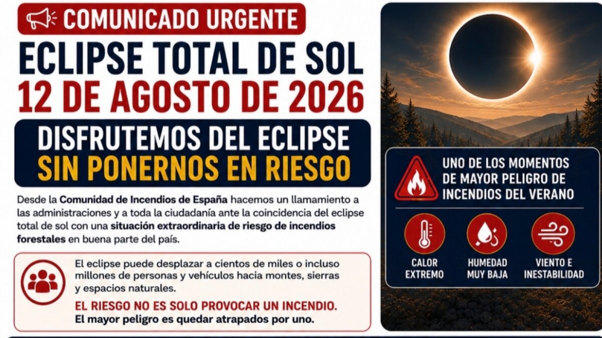 Protección Civil de Puertollano recomienda contemplar el eclipse solar desde espacios seguros y evitar zonas de vegetación.