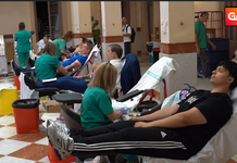 Jornada especial de donación de sangre en el antiguo Casino de Ciudad Real con puestos de atención a donantes.