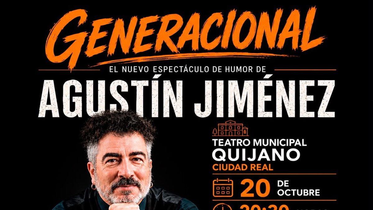 Agustín Jiménez protagonizará el espectáculo solidario ‘Generacional’ en el Teatro Municipal Quijano de Ciudad Real a favor de VivELA.