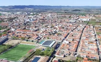 panoramica aerea del casco urbano de argamasilla de calatrava